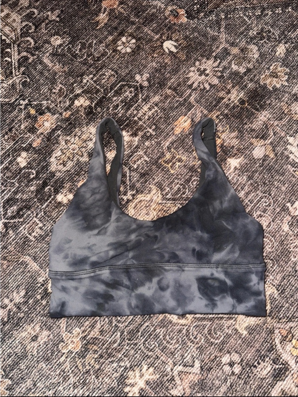 lululemon athletica Black Tie-Dye Scoop Sports Bra